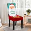 Non Slip Christmas Dining Room Chair Covers Stretchy Washable Xmas Printed Chair Slipcover Protector for Holiday Party Decor