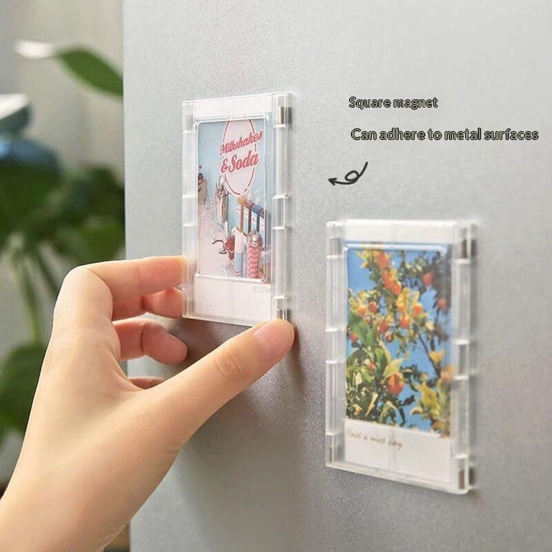 Магнитная фоторамка Instax Mini, набор из 5 шт., с гладкими краями, магнит на холодильник, держатель для открыток, декор для студенческого общежития