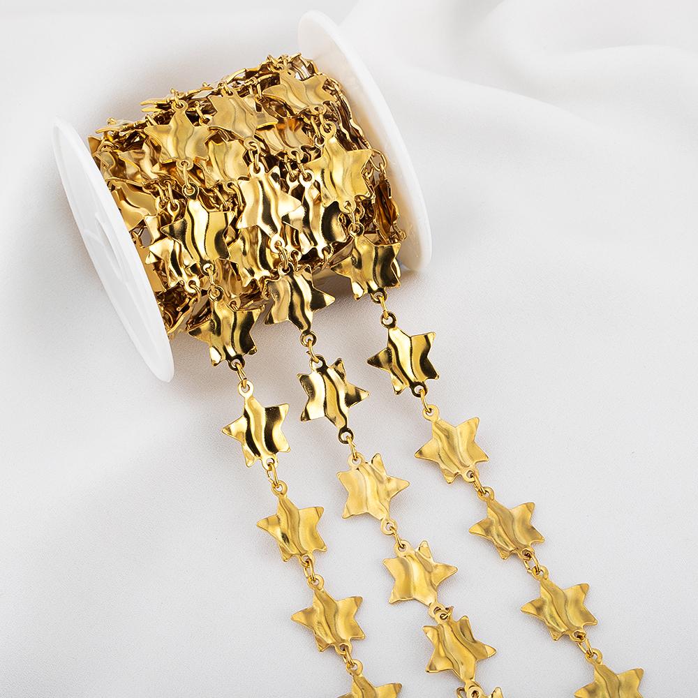 1Meter Stainless Steel 15.5x20mm Star Chains for Jewelry Making Pentagram Link Chain DIY Necklaces Bracelets Component Wholesale