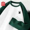 MINISO Мужская повседневная футболка с цветными блоками и рукавами реглан с длинным рукавом