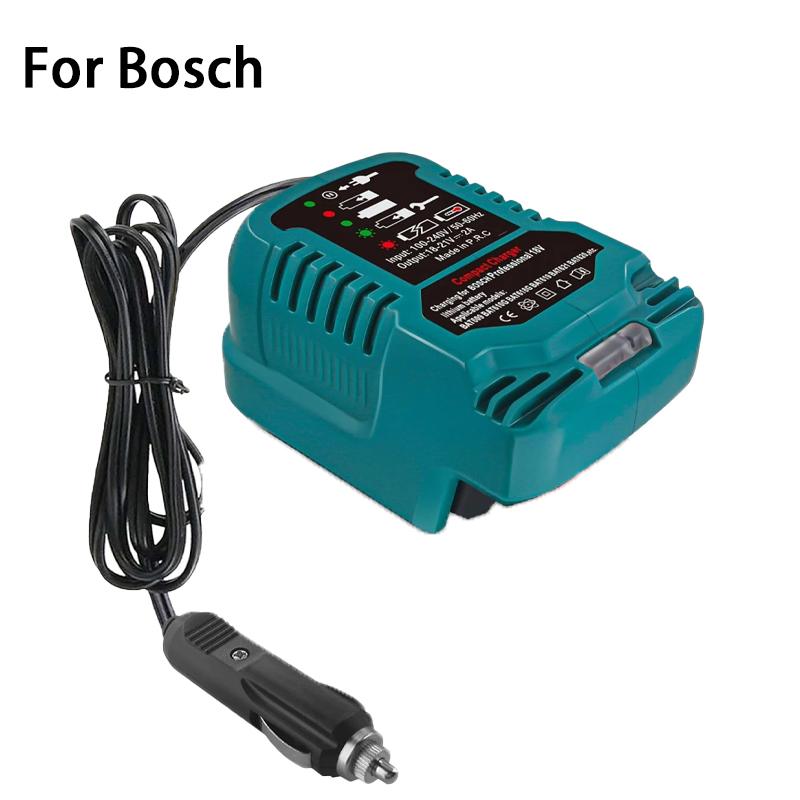 Автомобильное зарядное устройство для аккумулятора Bosch 18 В Li-ion Зарядное устройство Компактные зарядные устройства со светодиодным индикатором Штекер прикуривателя Транспортное средство