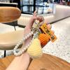 Hand-Crocheted Keychain: "Good Things Happen" Plush Pendant for Bags, Small Gift