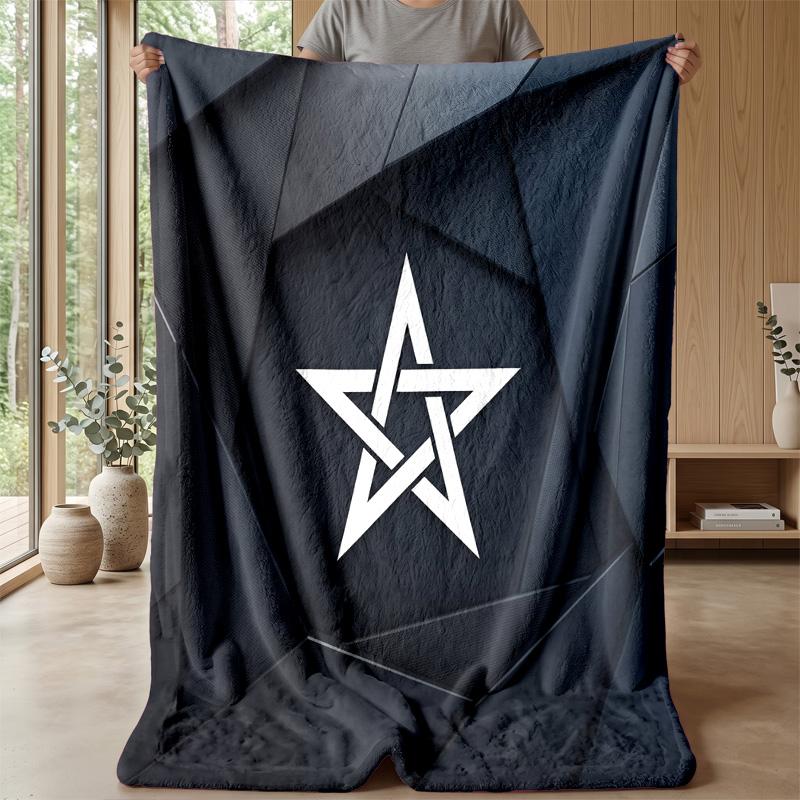 Morocco Football Printed Flannel Blanket Skin Friendly Warm Decorative Throw for Indoor Couch Bed Daily Use