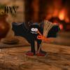 Indoor Seasonal Home Ornament Halloween Wooden Table Sign, Cute Ghost Witch Hat Bat Freestanding Tiered Gift for Friends Tray Ornament, Rustic