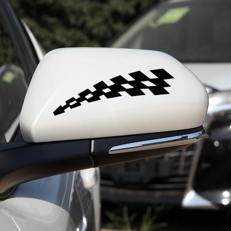 2P Car Stickers Checker Flag F1 Racing JDM Reflective Decals For Scratch Wing Fender Rearview Mirrors Bumper Motorcycles