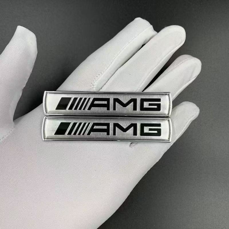 2026 New 2Pcs Metal Car Sticker Badge Auto Emblem Decal For Mercedes Benz AMG GLE GLS CLS GLC CLA GLA GLK ML C197 R231 W167 W247 W246 CLK
