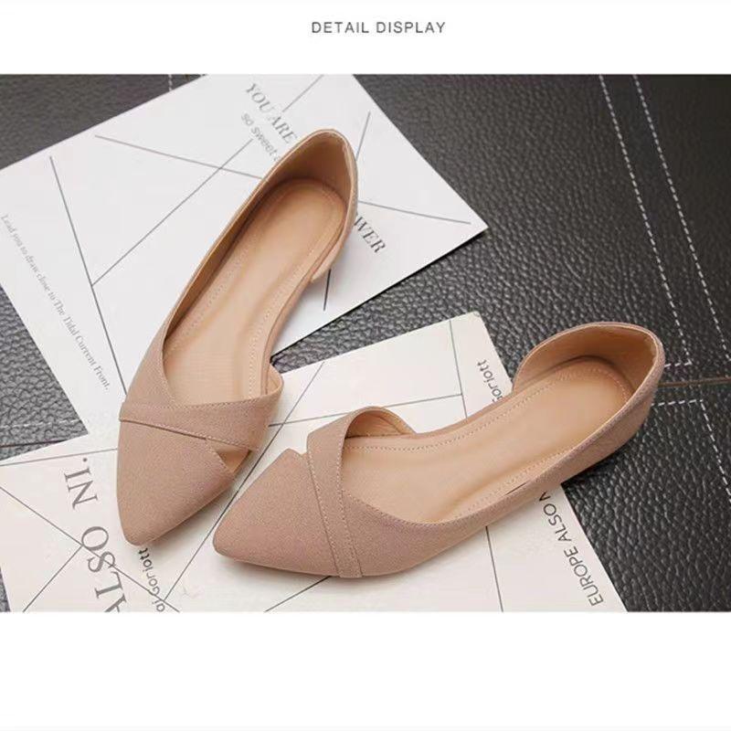 Fashion Casual Flat Shoes Woman Summer Breathable Comfortable Soft-soled Shoes Pointed Toe Shallow Flat Women Shoes