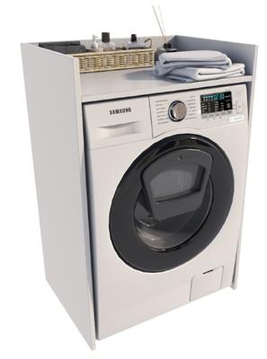 Ts Washing Machine Cabinet, White, Bathroom Shelf