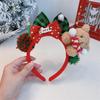 Рождественский красный ободок с рогами и мультяшным медведем и кроличьими ушками для женщин и детей