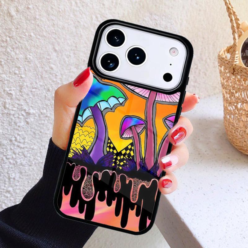 Психоделический коллаж из грибов для чехла на телефон iPhone 17 Air 16 15 14 13 12 11 Pro Max Plus
