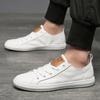 Mens Genuine Leather Shoes Fashion Designer Casual Sneakers White Luxury Brand Shoes Men Loafers Shoes Male Sneakers