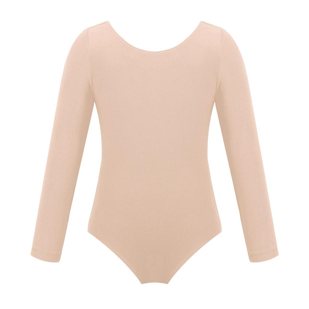 Детское платье-купальник с длинными рукавами для девочек, балетное платье, танцевальные костюмы для выступлений на сцене