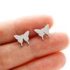 Small Stainless Steel Earrings Geometric Women Men Minimalist Round Heart Moon Star Ear Studs Triangle Pendientes Gift