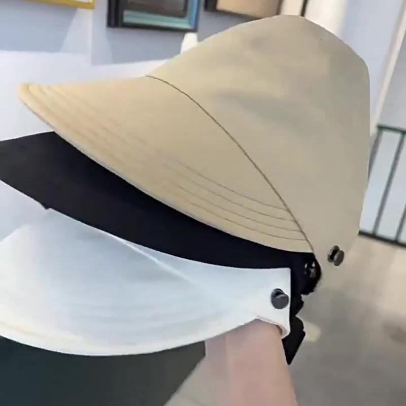 Летняя широкополая шляпа от солнца для женщин, складная регулируемая пляжная шляпа-ведро для отдыха на открытом воздухе, козырьки для защиты от ультрафиолета, рыболовные шапки с хвостиком