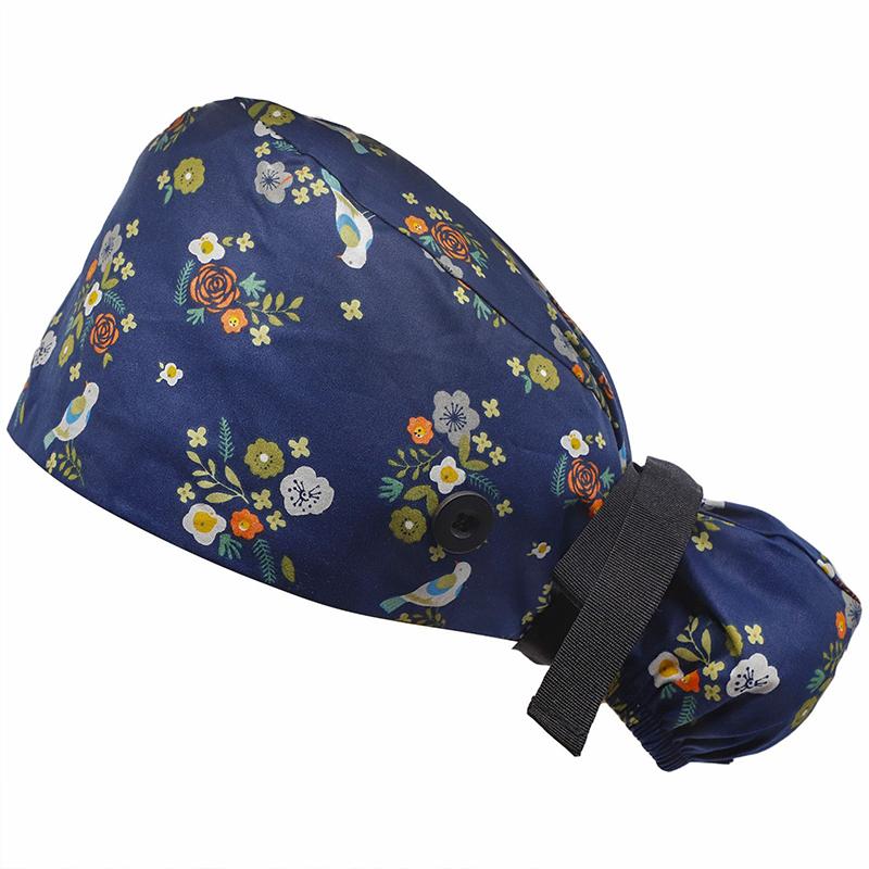 Модная кепка с принтом, повязка на повязку, хлопковая шапка-скраб, эластичная кепка, хирургическая шапка, медицинское оборудование