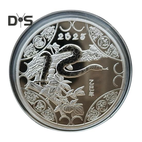 Памятная монета «Змея» 2025 года, коллекционная железная монета в честь китайского Нового года, монета со значком «Год Змеи» для богатства и удачи