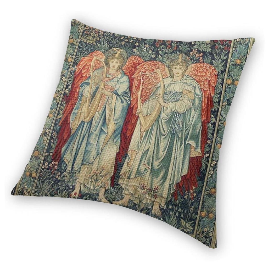 Angeli Laudantes Edward Burne-Jones Square Pillowcase Polyester Linen Velvet Pattern Decor Throw Pillow Case Car Cushion Case