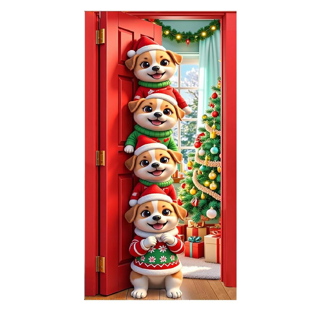 Door Hanging Christmas Door Banner Atmosphere Arrangement Window Sign Banners Door Frame