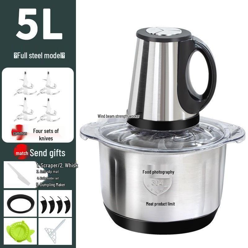 Бесплатная доставка: Обновленная электрическая мясорубка и кухонный комбайн - Миксер, Блендер, Машина для приготовления фарша для пельменей и теста, Измельчитель чили.