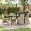 VidaXL 5-Piece Garden Dining Set with Cushions Beige Poly Rattan 3379474