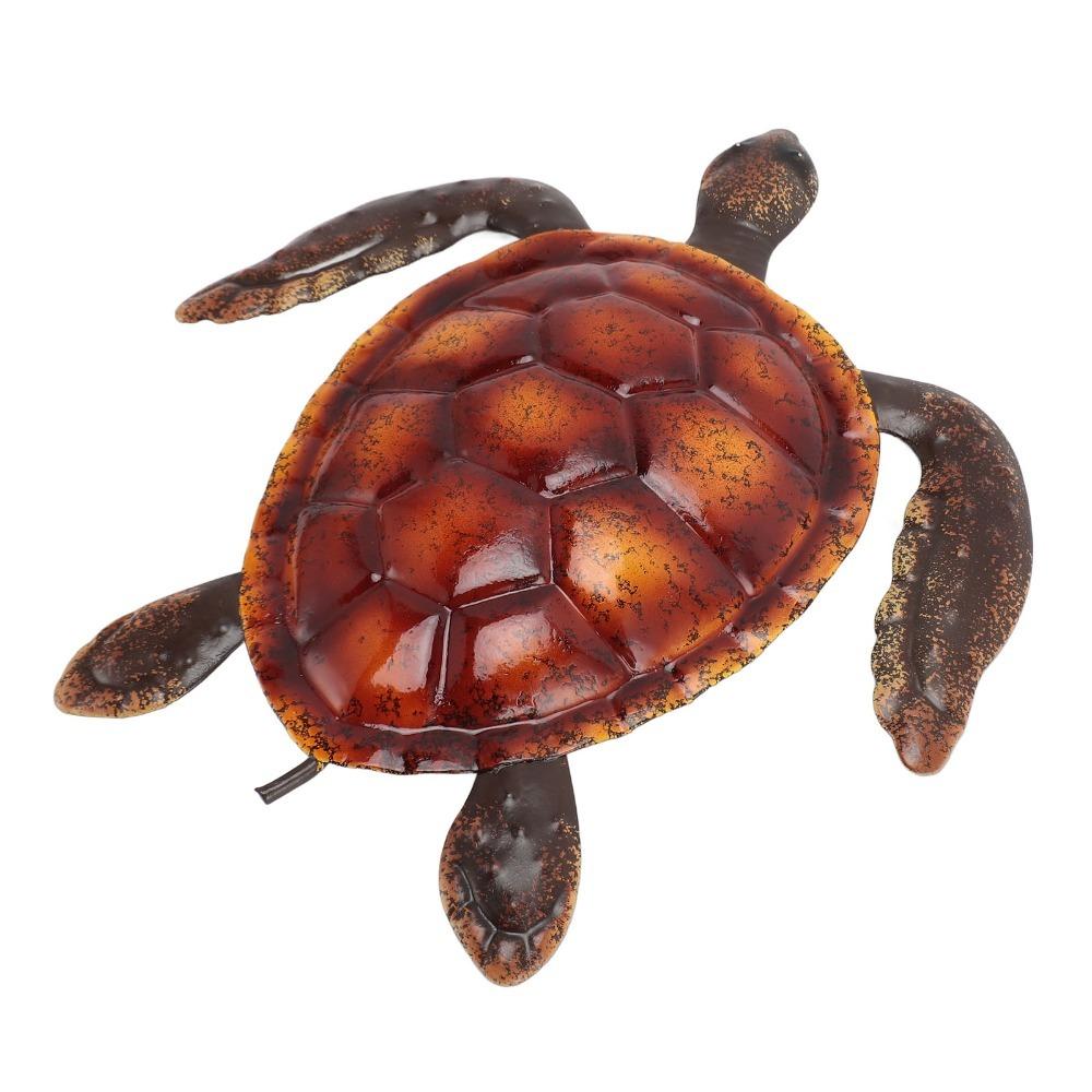 3pcs 3D Ocean Art Sea Turtle Wall Decor Hand Painted Finish Ocean Animal Statue For Bathroom Decor