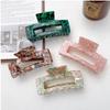 French Style Acetic Acid Hair Clip Colorful Shark Clip Rectangular Hollow Hair Claw  Female