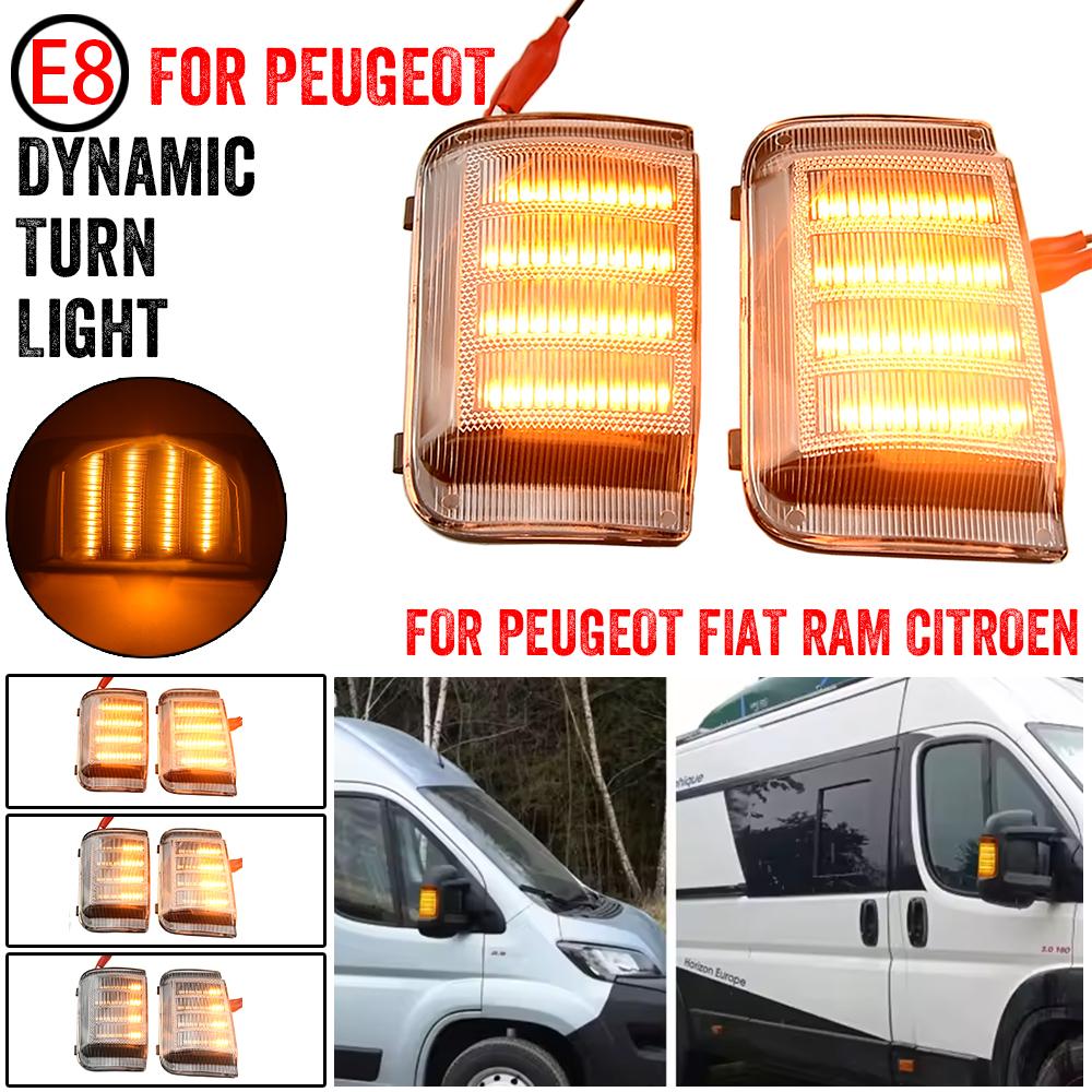 2 шт. Динамическое зеркало для Peugeot Boxer Fiat Ducato Citroen Jumper RELAY RAM PROMASTER Свет Светодиодный Поворотник