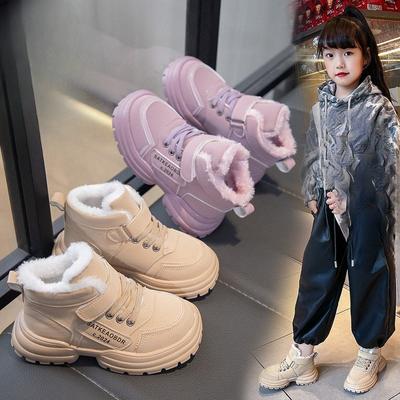 Новые детские зимние ботинки утолщенные высокие из хлопка