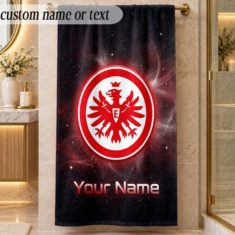 Beach TowelEintracht Frankfurt Custom Name Text Personalized Soft Towel for Beach Pool Indoor Home Decor Gift