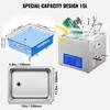 15L Ultrasonic Cleaner Machine Stainless Steel Ultrasonic Cleaning Machine Digital Heater Timer Jewelry Cleaning for Commercial Personal Home Use(15L)