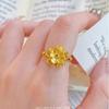Women's Gold-Plated Peach Blossom Double-Layer Open Ring