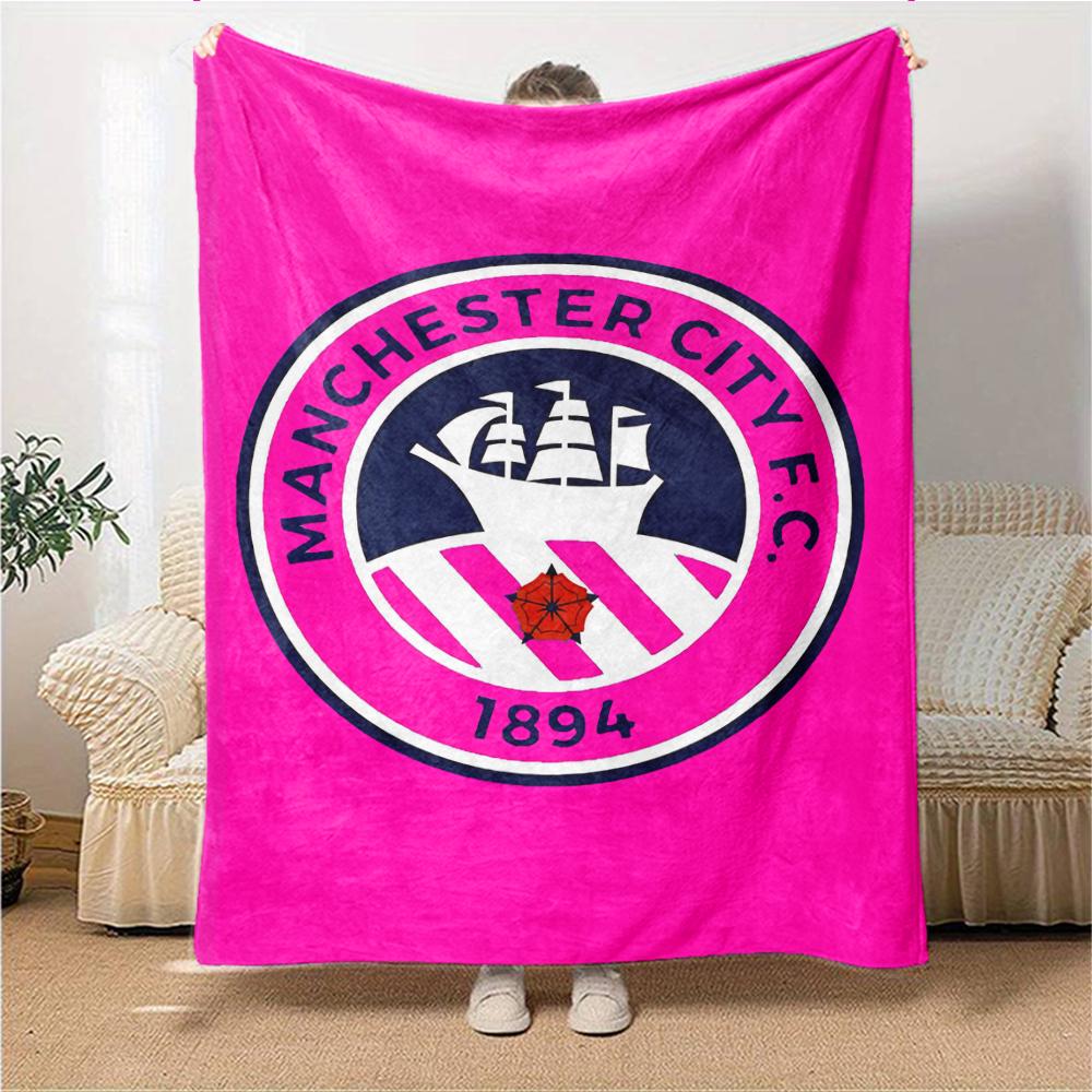 Manchester City Fc Crest Blankets Flannel Printed Breathable Warm Throw Blanket for Home Office Bedspreads 0708a8