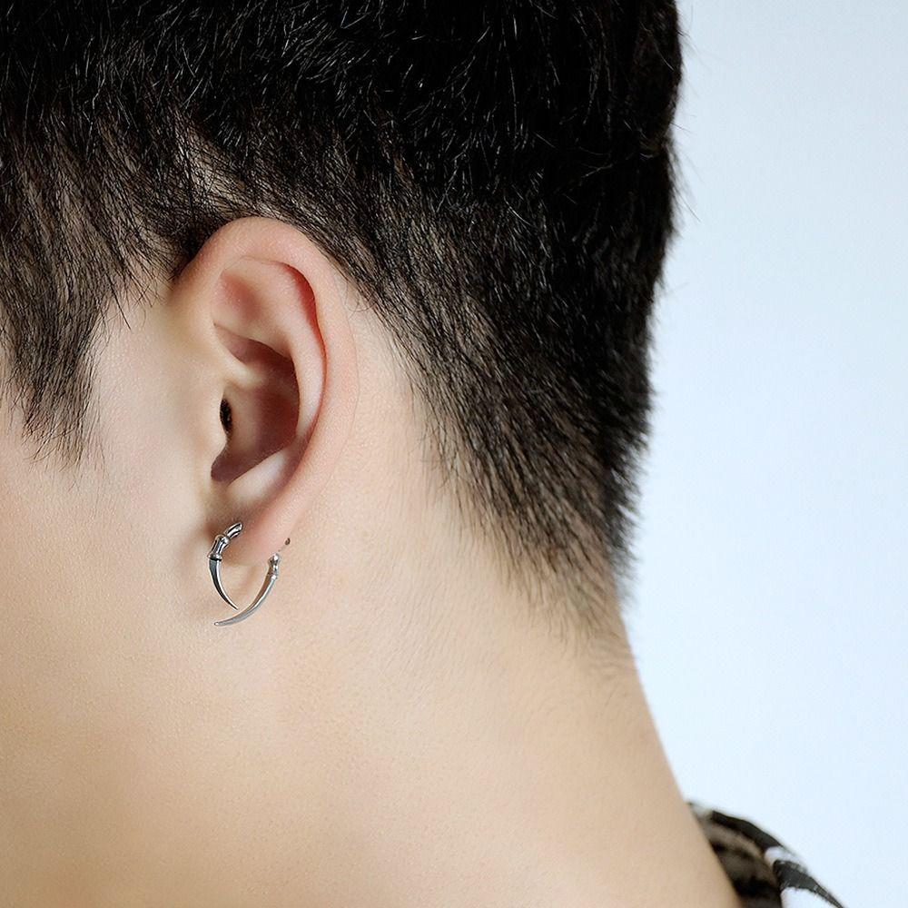 Street Fashion Claw Shape Ear Piercing Man Ear Bone Earrings Stainless Steel Korean Style Ear Stud