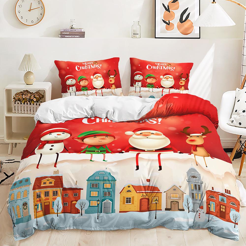 Рождественский комплект квилтов из трех предметов Комплект постельного белья из двух предметов