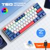 Механическая игровая проводная клавиатура T60, 61 клавиша, с возможностью горячей замены, RGB-подсветкой, мультимедийными клавишами, для ноутбука/ПК