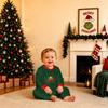 Christmas Print Family Matching Plush Loungewear Set, Parent-Child Holiday Pajamas