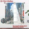 2D flat printing 2pcs Curtains Anime City Street Scene People Traffic Digital Printed Polyester Drapes Birthday Party Perfect