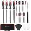 33Pcs Metal & Wood File Rasp Set with Portable Bag, Grade T12 Forged Alloy Steel, Handle Rasp File
