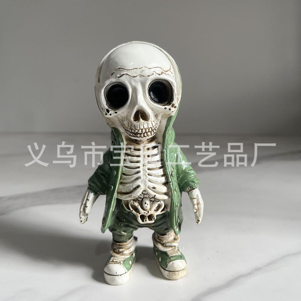 Cool Skeleton Figurines2025 New Halloween Skull Doll Resin Crafts Decoration