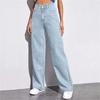 Women's Casual Fashion High Waist Straight Floor-length Jeans