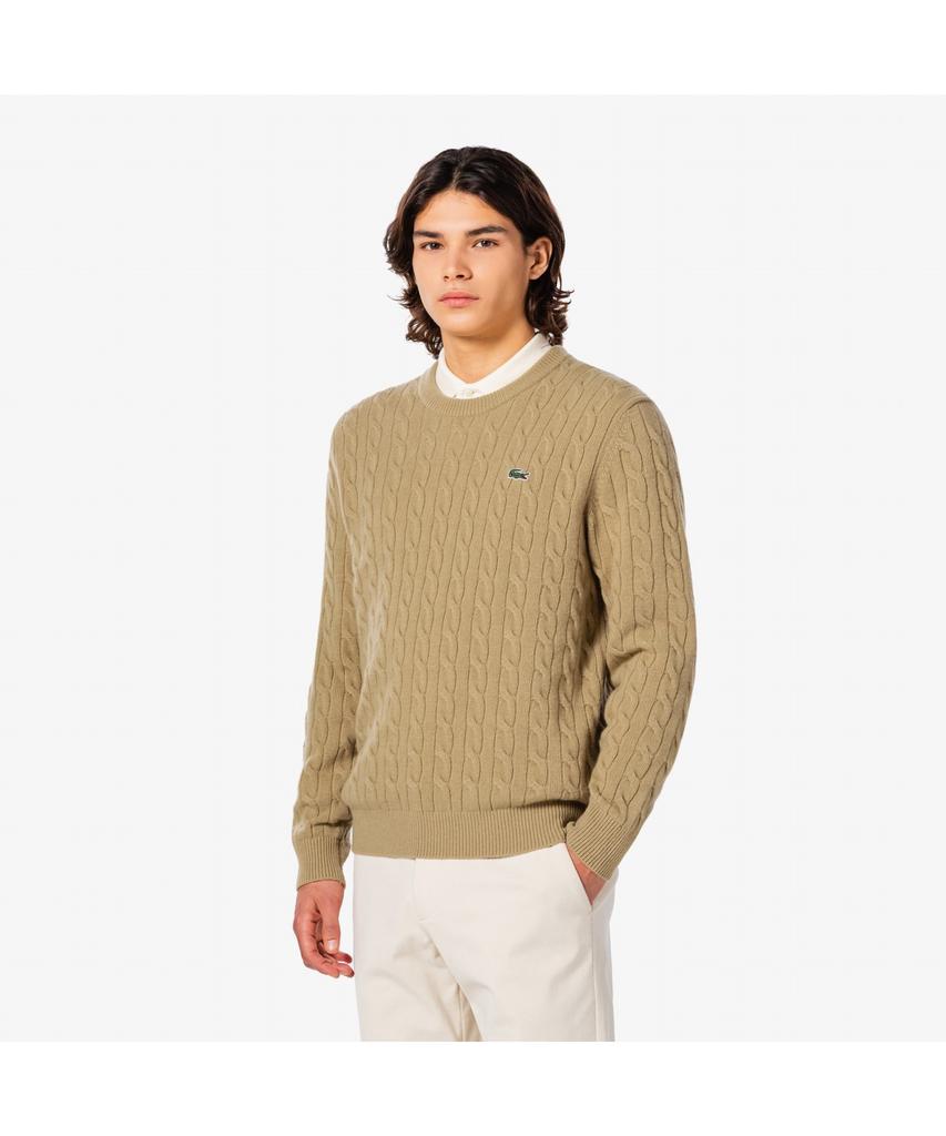 LACOSTE Men'S Cable Crew Neck Pullover Ah816E-55N Tuy