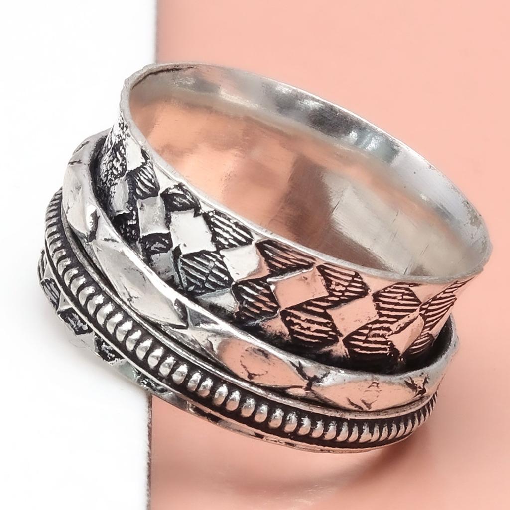 Silver Spinner Ring For Women Four Spinner Ring Fidget Silver Jewelry Ring"10"