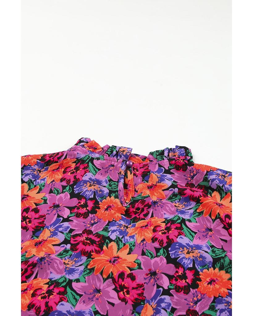 Azura Exchange Блузка с пышными рукавами и цветочным принтом