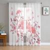 Тюлевые шторы с розовыми вихревыми цветами для гостиной, спальни, прозрачные шторы для окон, кухни, балкона, вуали, шторы