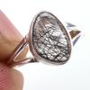 Natural Black Rutile Gemstone Handmade 925 Solid Sterling Silver Ring S.6 N1y97