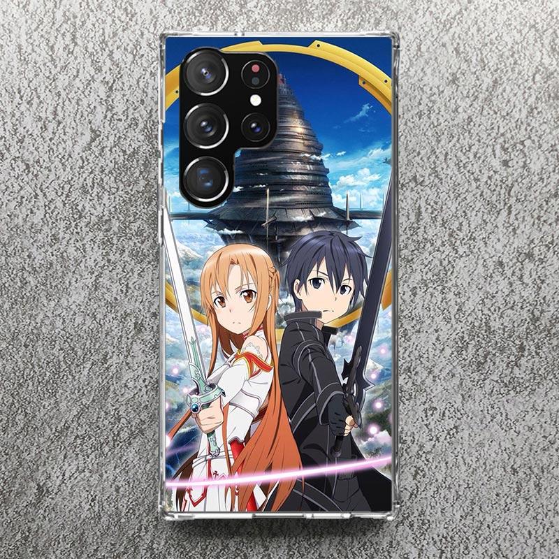 Чехол для телефона Аниме Sword Art Online для Samsung Galaxy S25 S24 S23 Ultra S22 Plus S21 S20 FE S10 + S25Ultra S24U Мягкий чехол-оболочка