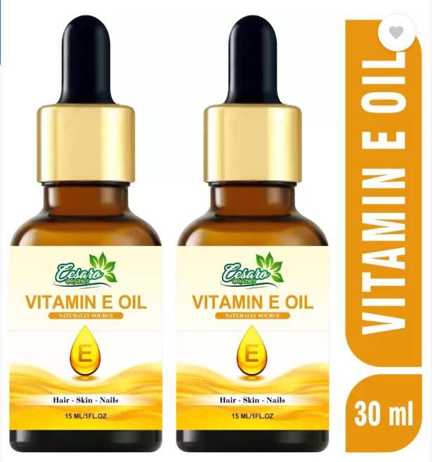 Cesaro Organics Pure Vitamin E Oil 30 мл 100% натуральный терапевтический класс Упаковка из 2 шт. (15 мл х 2)