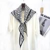 Versatile Silk Wool Diamond Lace Scarf: Double-Sided Real Silk, Warm Print Neckerchief for Women
