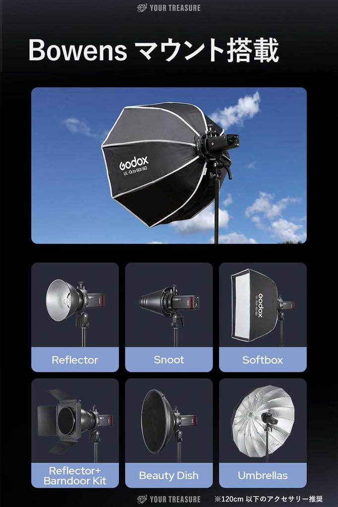 Японский держатель Godox S3 Крепление Bowens Легкий Складной Угол Регулируется Совместим с AD100Pro AD300Pro V100 V860III [Авторизованный Дистрибьютор]