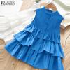 Womens Summer Ruffles Patchwork Loose Casual Sleeveless Tank Tops